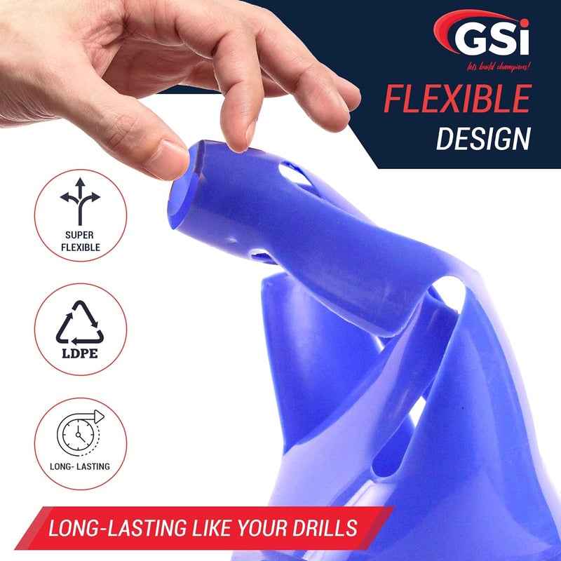 GSI Hurdle Training Cones | Multi Pack Sets | Dual Purpose Agility Cones with Holes | Ideal for Soccer, Kids, Dog, and Sports Training - Image 3